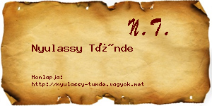 Nyulassy Tünde névjegykártya